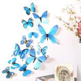 12Pcs/Lot 3D DIY Wall Sticker Stickers Butterfly Home Decor For Fridge Kitchen Living Room Decoration Rainbow PVC Wallpaper