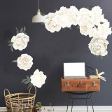 Peony Rose Flowers Wall Art Sticker Decals Vinyl Stickers Kid Room Nursery Home Decor Wallpaper for bedroom living room