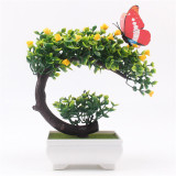 Artificial Plants Bonsai Small Tree Pot Plants Fake Flowers Potted Ornaments For Home Decoration Hotel Garden Decor