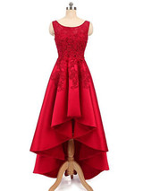 Chic Red Homecoming dress Asymmetrical Lace Homecoming Dress ER076
