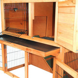 40" Roof Waterproof Wooden Rabbit Hutch A-Frame Pet Cage Wood Small House Chicken Coop