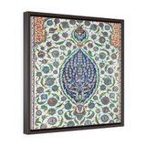 Persian Carpet Mosaic Square Framed Premium Gallery Wrap Canvas
