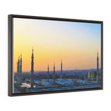 The Mosque Of The Prophet almasjidun-nabawiyy Horizontal Framed Premium Gallery Wrap Canvas