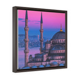Sultan Ahmed Blue Mosque Square Framed Premium Gallery Wrap Canvas