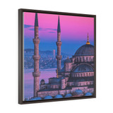 Sultan Ahmed Blue Mosque Square Framed Premium Gallery Wrap Canvas