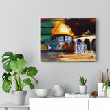 al-aqSaa Dome of the Rock Mosque Abstract Painting Square Canvas Gallery Wrap