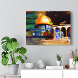 al-aqSaa Dome of the Rock Mosque Abstract Painting Square Canvas Gallery Wrap