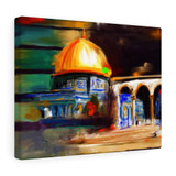 al-aqSaa Dome of the Rock Mosque Abstract Painting Square Canvas Gallery Wrap