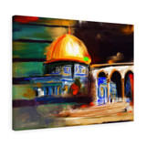 al-aqSaa Dome of the Rock Mosque Abstract Painting Square Canvas Gallery Wrap