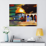 al-aqSaa Dome of the Rock Mosque Abstract Painting Square Canvas Gallery Wrap