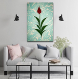 Made in Turkey Turkish Ebru Tulip Painting Wall Art Canvas Wrap Made in Turkey Turkish Ebru Tulip Painting Wall Art Canvas Wrap