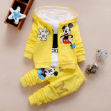 Spring Autumn Baby Girl Boy Clothes Set Cute Mickey Cotton Hooded Coat+T Shirt+Pants 3PCS Suit Casual Kid Children Tracksuits Spring Autumn Baby Girl Boy Clothes Set Cute Mickey Cotton Hooded Coat+T Shirt+Pants 3PCS Suit Casual Kid Children Tracksuits