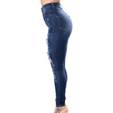 Ultra Stretchy Ripped Jeans skinny  Denim  High Waist Pencil Jeans