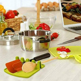 Silicone Utensil Rest with Drip Pad for Multiple Utensils with Heat-Resistant