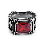Knights Templar Ring<br> Christian Cross Red