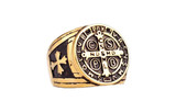 Knights Templar Ring<br> Saint Benedict Golden