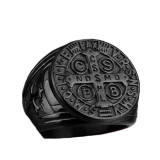 Knights Templar Ring<br> Saint Benedict Black