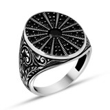 925 Sterling Silver Mini Black Zircon Stones Oval