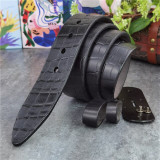 Luxury Desiger Belt Carving Leather Men's Belt Without Buckle