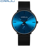 Luxury Quartz Watch Men Casual Slim Mesh Steel Waterproof Sport Watch