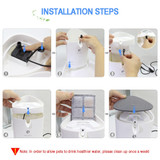 1.8L Cat Water Fountain Quiet Automatic Pet Water Dispenser For Cats Dogs Birds Electric Drinking Bowl Activated Carbon Filter