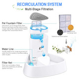 1.8L Cat Water Fountain Quiet Automatic Pet Water Dispenser For Cats Dogs Birds Electric Drinking Bowl Activated Carbon Filter