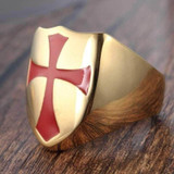 Knights Templar Ring<br> Templar Cross Gold