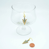 Arrowhead Gold and Turquoise Charm Earrings