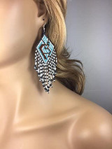 Handmade Beaded Kokopelli Design Earrings