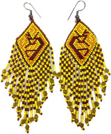 Handmade Beaded Kokopelli Design Earrings
