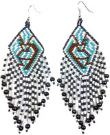 Handmade Beaded Kokopelli Design Earrings