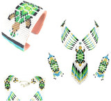 Bear Paw Turtle Design Jewelry Set Necklace Earrings Bracelet Handmade