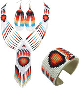 Bear Paw Turtle Design Jewelry Set Necklace Earrings Bracelet Handmade