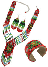 Bear Paw Turtle Design Jewelry Set Necklace Earrings Bracelet Handmade