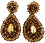 Handmade Glass Seed Beaded Teardrop Earrings