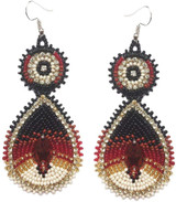 Handmade Glass Seed Beaded Teardrop Earrings