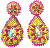 Handmade Glass Seed Beaded Teardrop Earrings