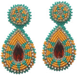 Handmade Glass Seed Beaded Teardrop Earrings