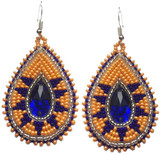 Handmade Glass Seed Beaded Teardrop Earrings