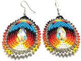Handmade Glass Seed Beaded Teardrop Earrings