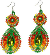 Handmade Glass Seed Beaded Teardrop Earrings