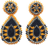 Handmade Glass Seed Beaded Teardrop Earrings