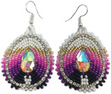 Handmade Glass Seed Beaded Teardrop Earrings