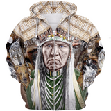 Native American Chief 3D Full Print Hoodie & Zip-Up Hoodie