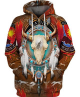 Native American Bison Skull 3D Full Printing Hoodie