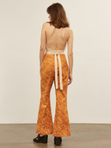 PREMIUM CORDUROY PAISLEY PRINT FLARE LEG PANTS