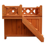 Pet Wooden House with Balcony