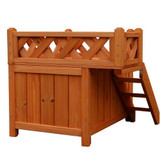 Pet Wooden House with Balcony