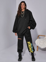 Raglan Sleeve Lantern Sleeve Oversized Hoodie