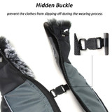 Large Dog Fur Collar Waterproof Coat With Removable Harness